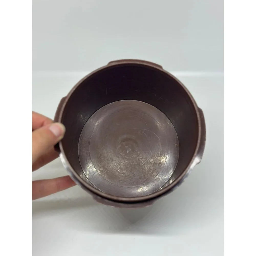 VTG Tupperware Choco Brown Servalier Canister Scroll Design No Lid 1297-12‎ USA